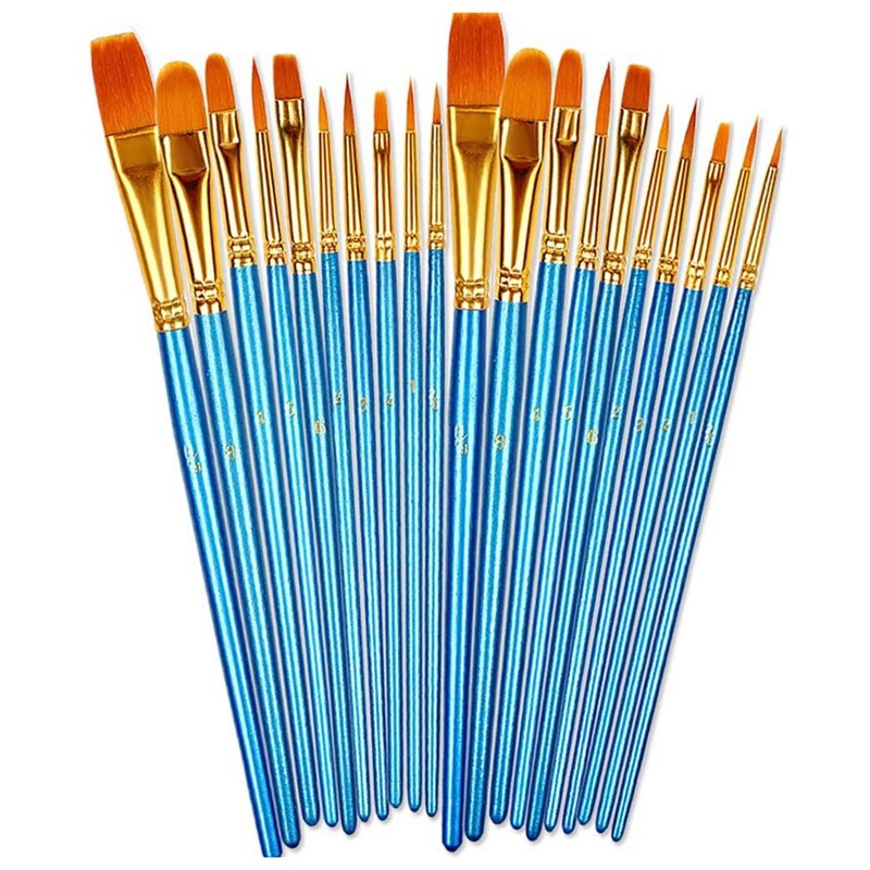 Paint Brushes Set, 20 Pcs Round Pointed Tip Paintbr..