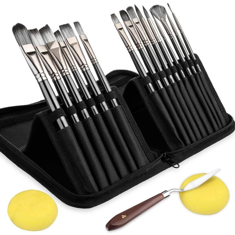 15PCS Acrylic Paint Brushes Set, A..