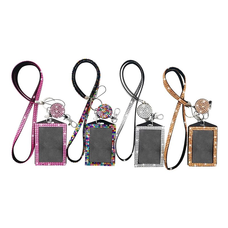 4Sets Rhinestone Lanyard Bling ID ..