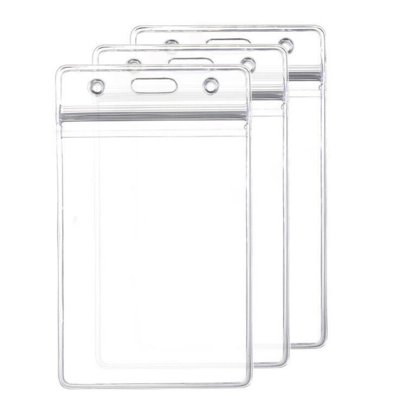 10Pcs/set Transparent ID Tag Pass Work Card Cover ..