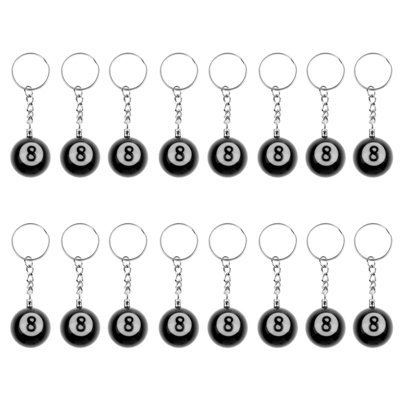 16 Pcs Billiard Pool Keychain Snooker Table Ball Ke..