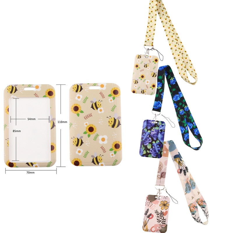 Bee Flowers Art Cartoon Anime Fashion Lanyards Bus..