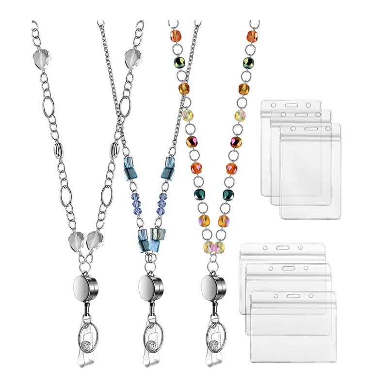 3 Pcs Retractable Badge Reels Lanya..