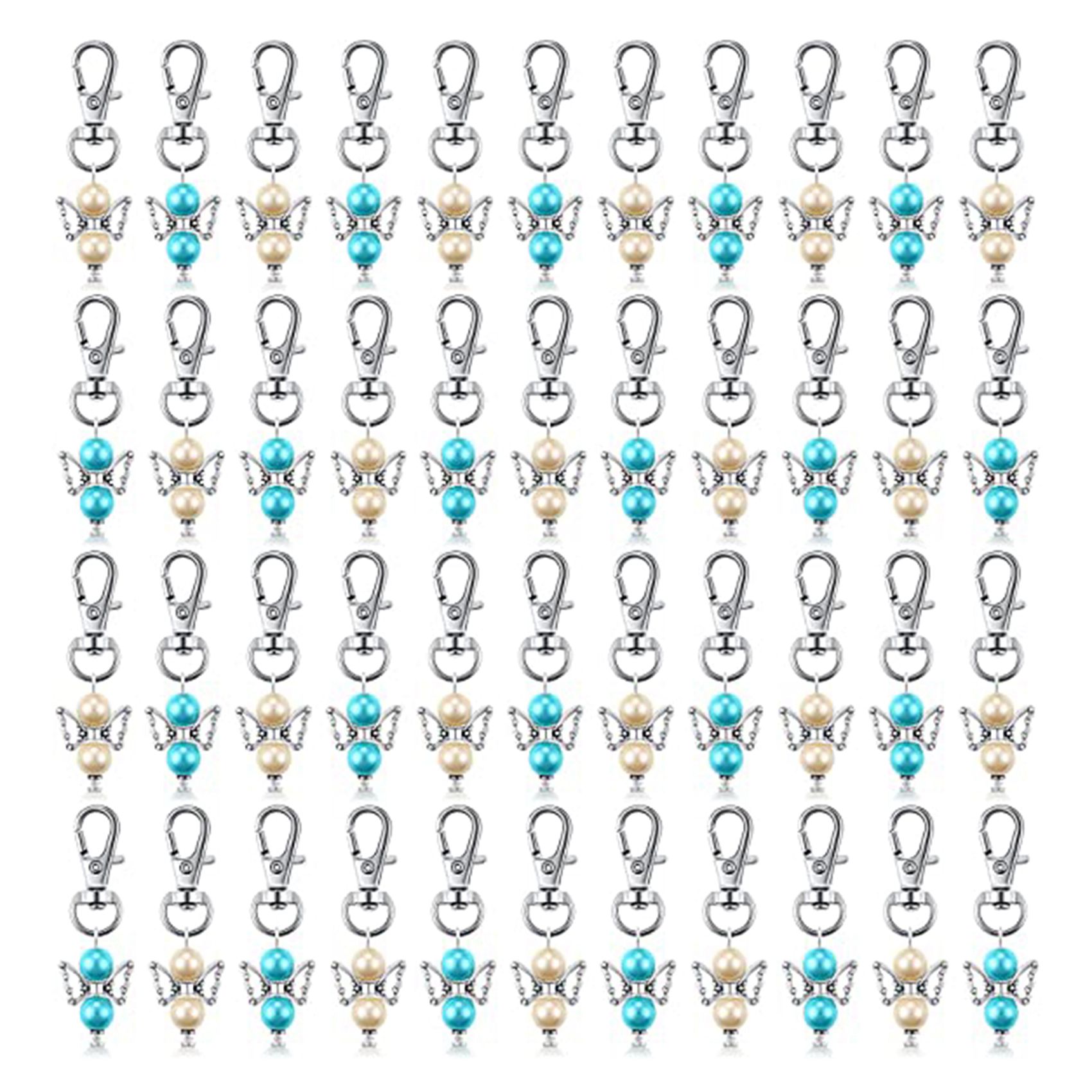 100 Pieces Angel Favor Keychains Angel Pearl Keycha..
