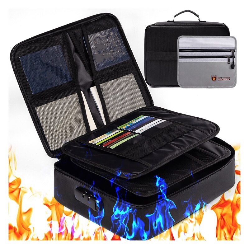 Fireproof Document Bag+Money Bag Set(2000 Fahrenhei..