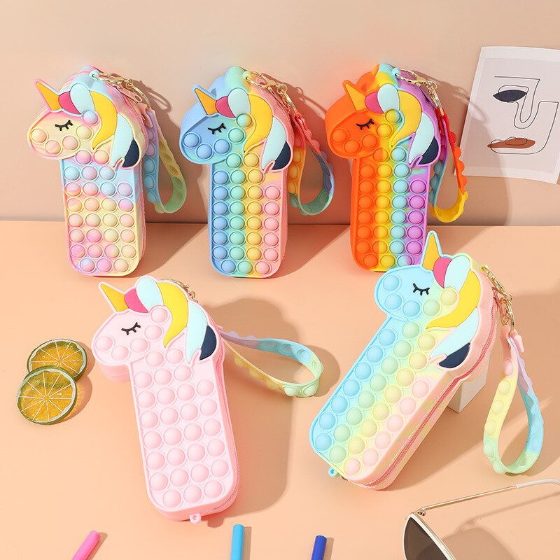 Unicorn Pop Its Pencil Cases Bubble Estuche Unzip ..