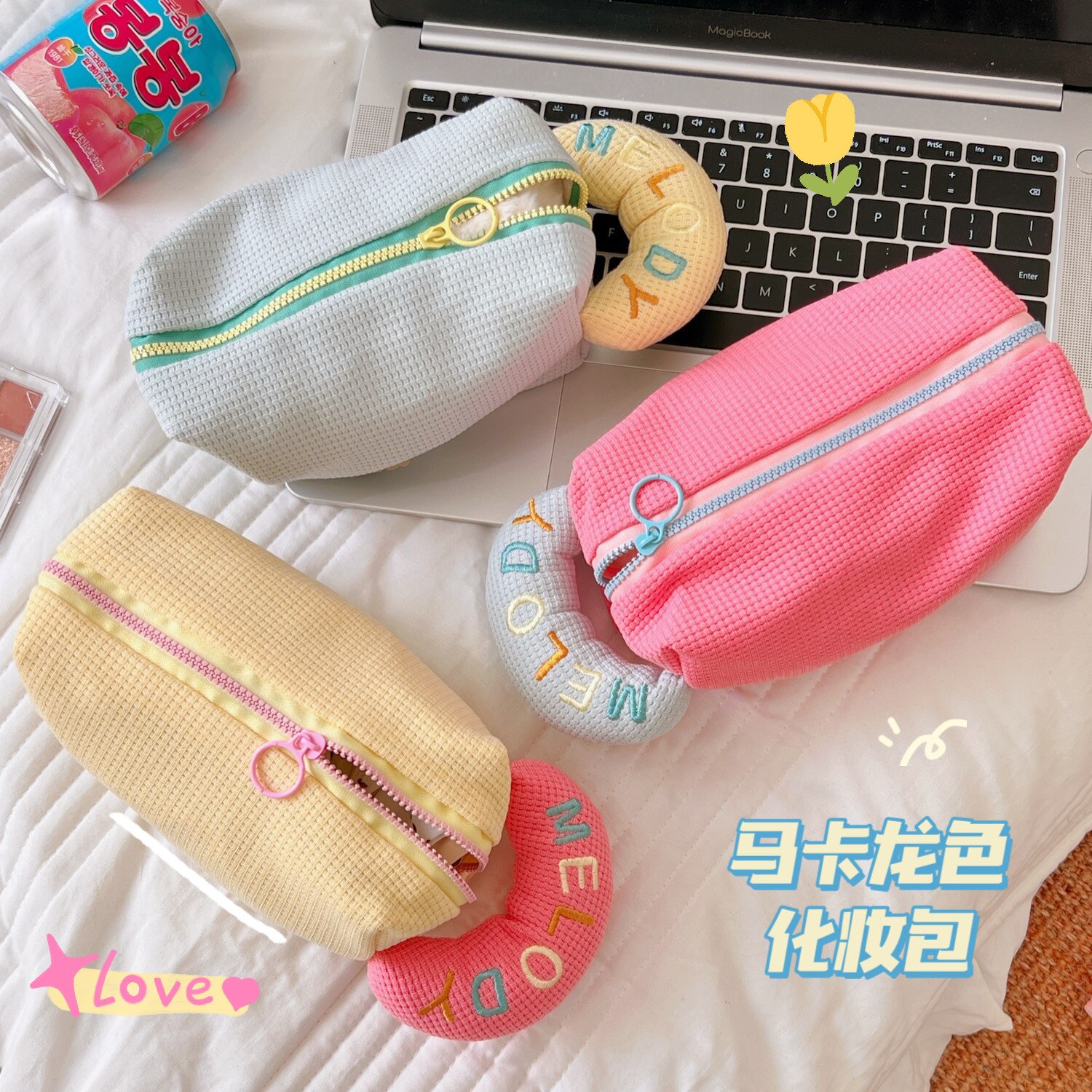 Macaron Pencil Case Candy Color fabric Pen Pouch G..