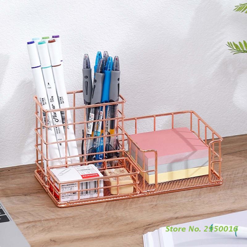 Office Desk Organizer Mesh Iron Wire Pen Holder Ma..