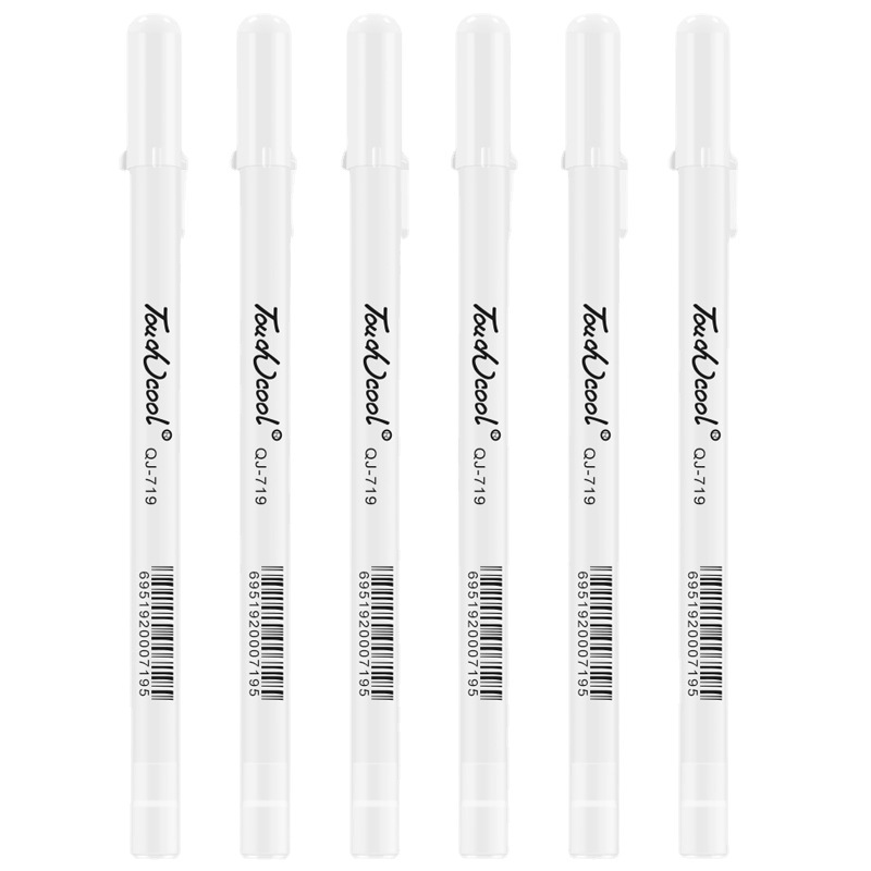100Pcs White Gel Pen Highlighter Pen 0.8mm Sketch D..