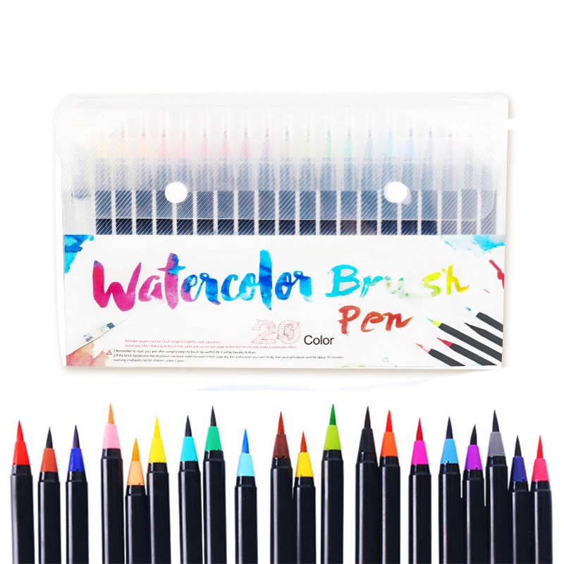 20 Colors Premium Art Brush Marker Pen Soft Flexib..