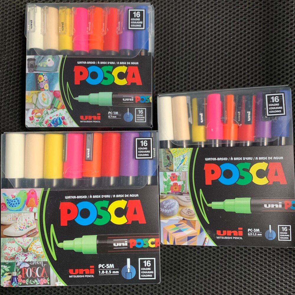 Ϻ Uni POSCA 16 ũ Ʈ , PC-1M 3M 5M 16C ..
