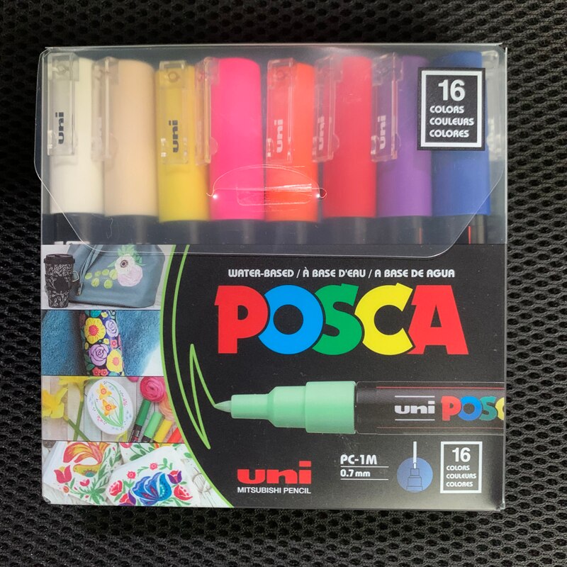 Uni Posca Ʈ Ŀ, 16  PC-1M, 0.7mm  ̼ ..