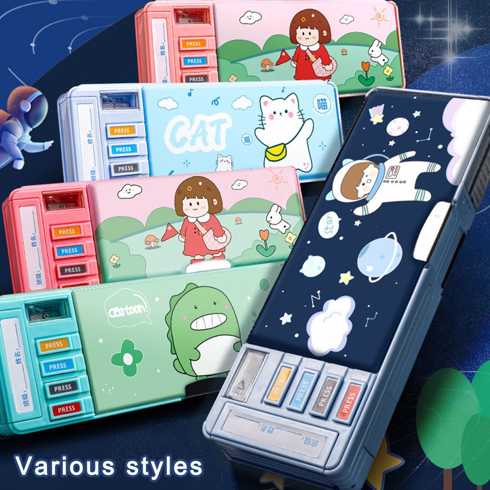 Kawaii Canvas Stationery Box Deformed Large Capaci..