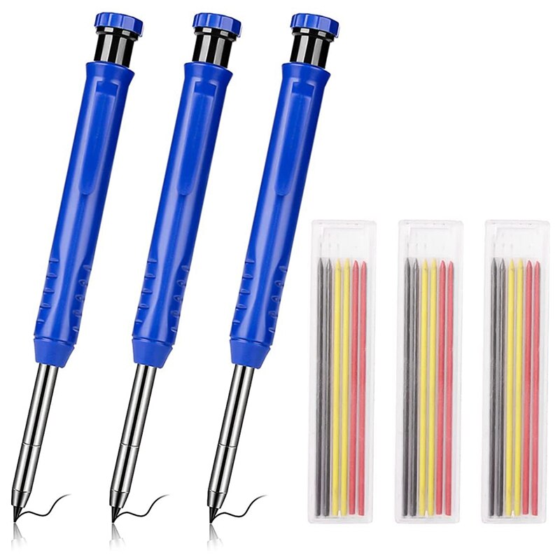 3 Pcs Solid Carpenter Pencils Set Woodworking Mech..