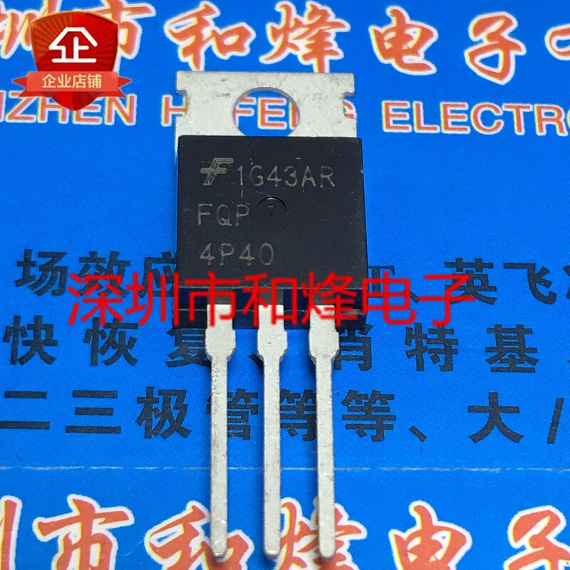 30pcs  FQP4P40 TO-220 -3.5A -..